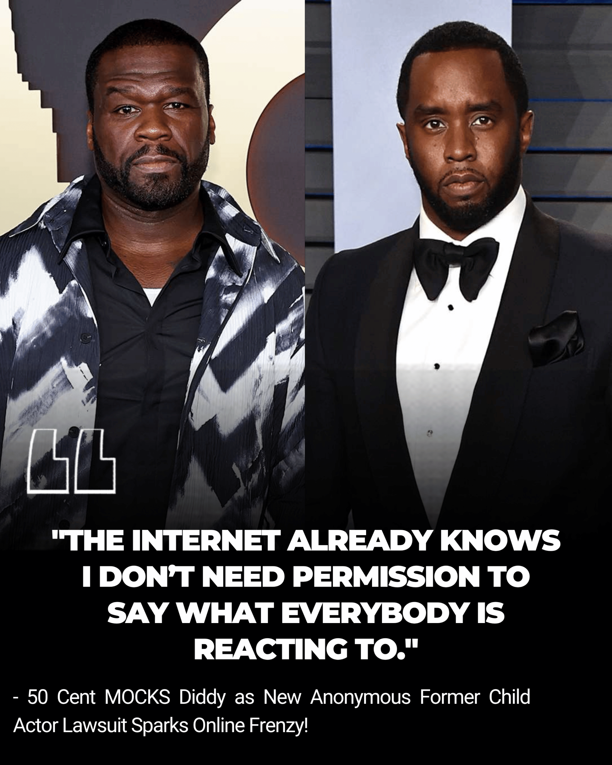 50 Cent MOCKS Diddy as New Anonymous Former Child Actor Lawsuit Sparks Online Frenzy!