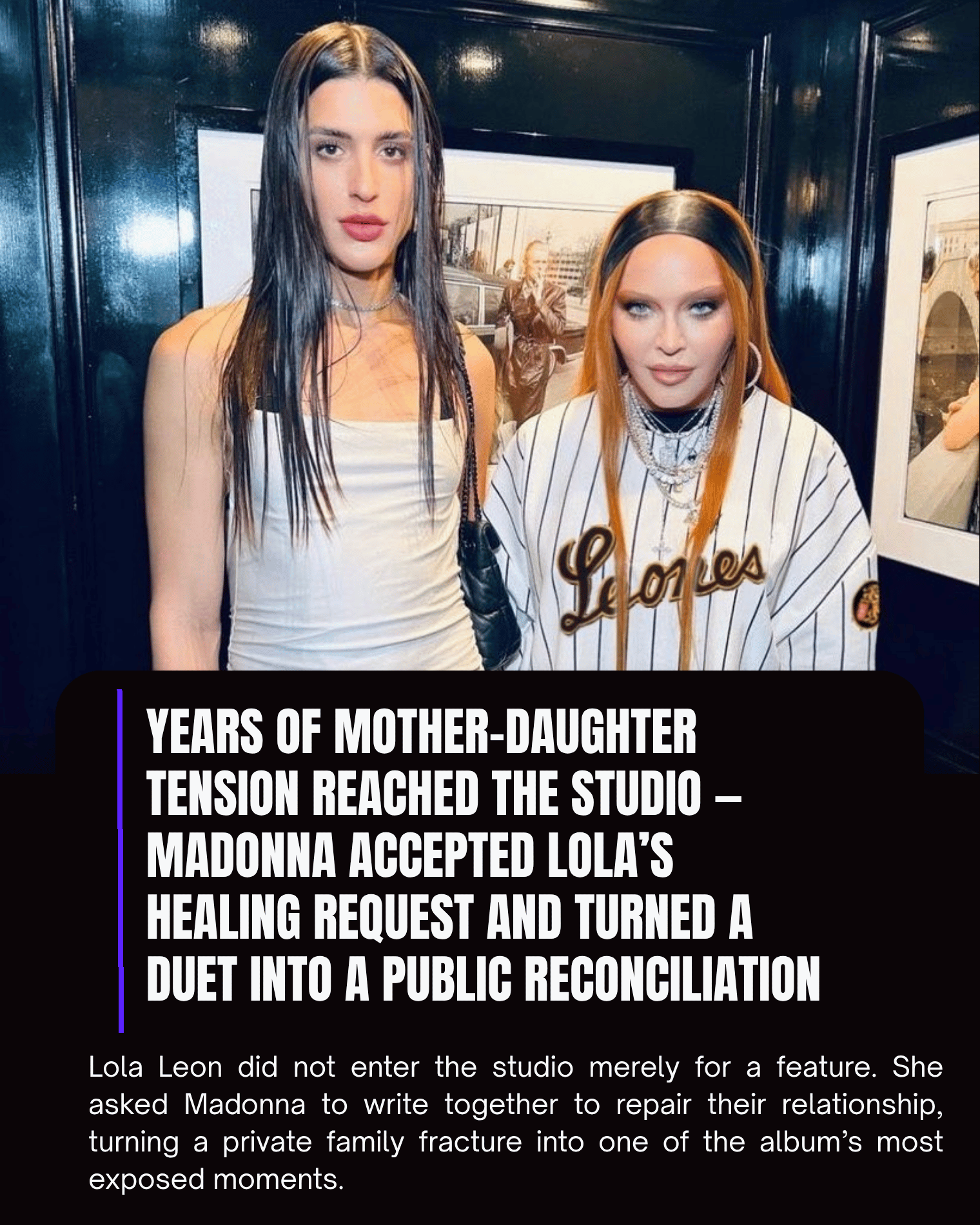 Years of Mother-Daughter Tension Reached the Studio — Madonna Accepted Lola’s Healing Request and Turned a Duet Into a Public Reconciliation