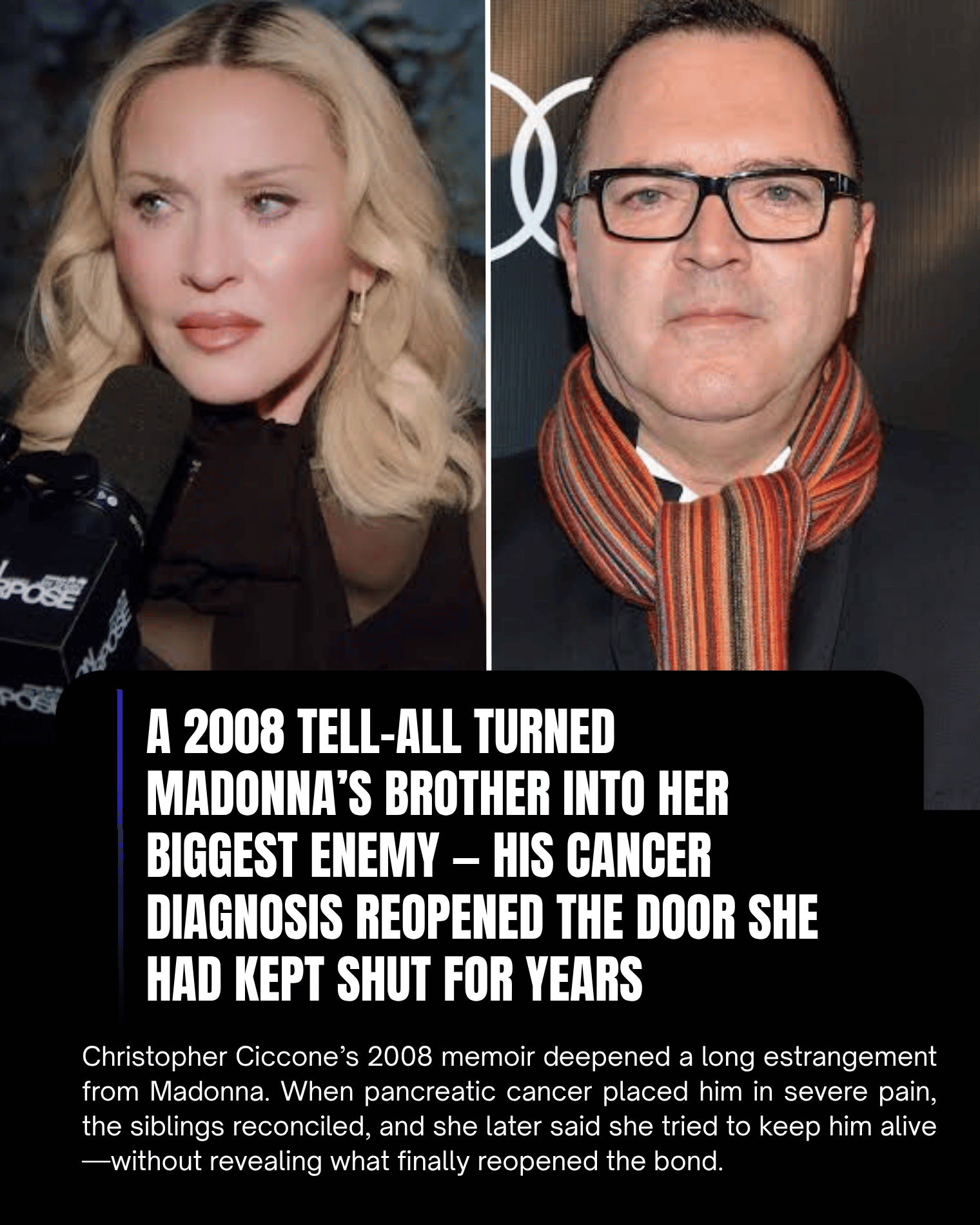 A 2008 Tell-All Turned Madonna’s Brother Into Her Biggest Enemy — His Cancer Diagnosis Reopened the Door She Had Kept Shut for Years