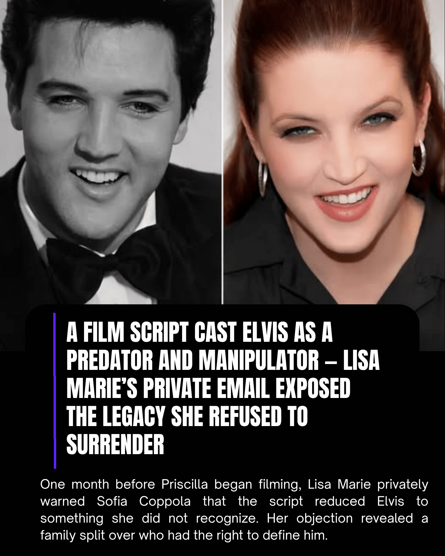 A Film Script Cast Elvis as a Predator and Manipulator — Lisa Marie’s Private Email Exposed the Legacy She Refused to Surrender