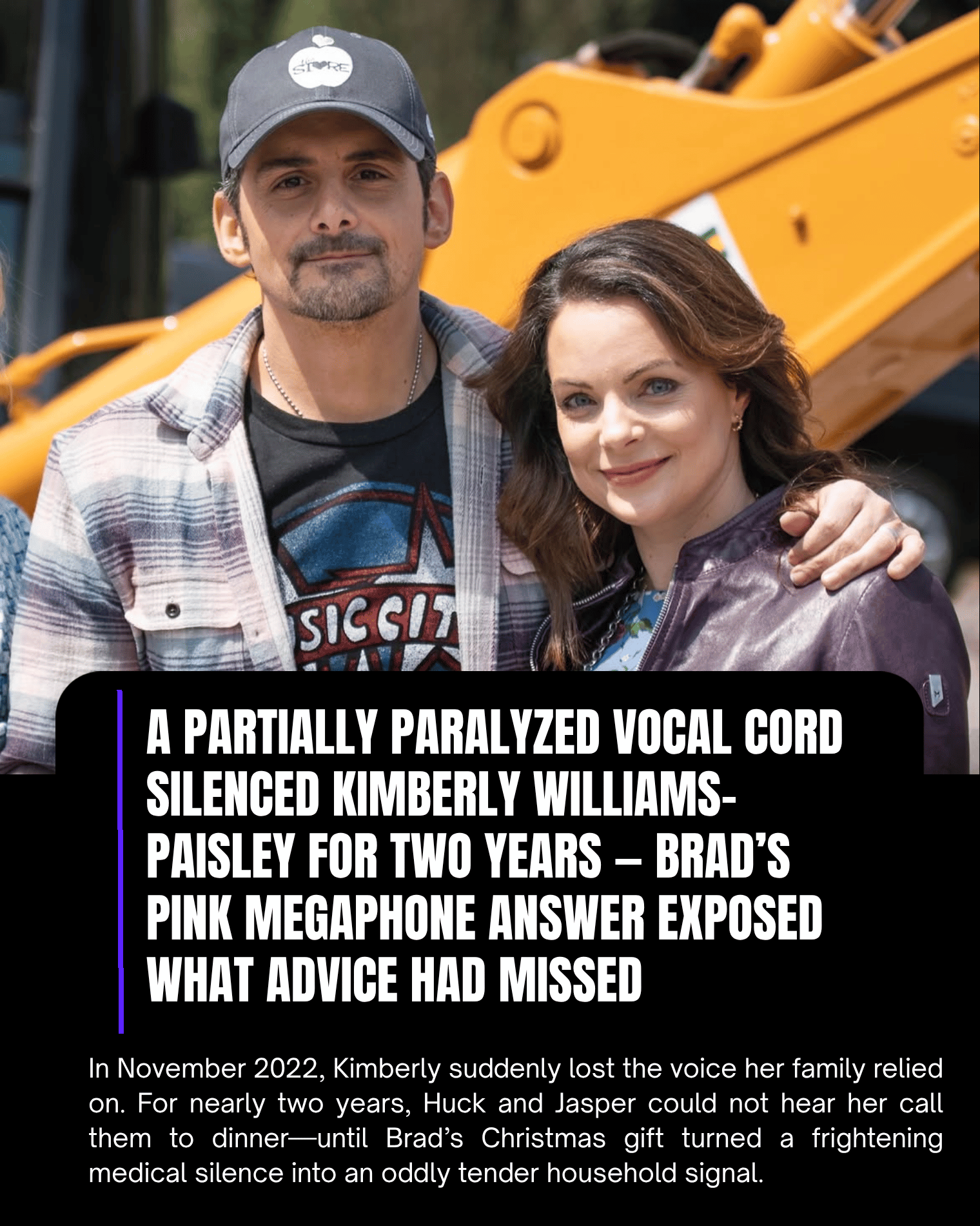 A Partially Paralyzed Vocal Cord Silenced Kimberly Williams-Paisley for Two Years — Brad’s Pink Megaphone Answer Exposed What Advice Had Missed