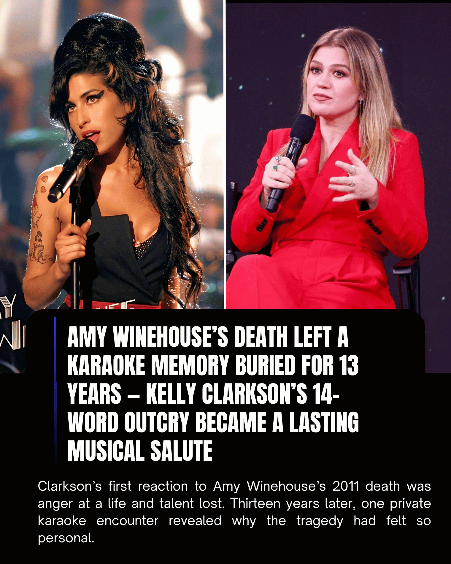 Amy Winehouse’s Death Left a Karaoke Memory Buried for 13 Years — Kelly Clarkson’s 14-Word Outcry Became a Lasting Musical Salute