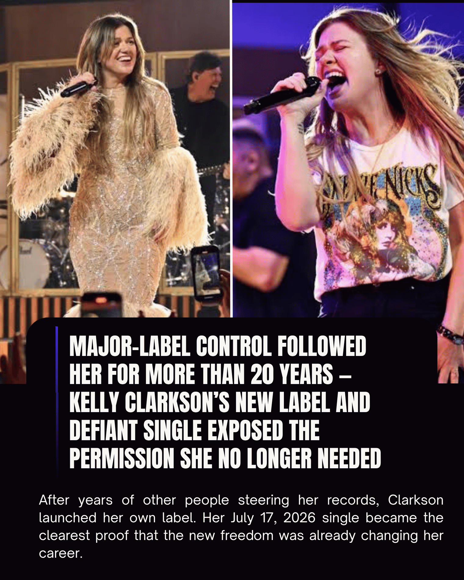 Major-Label Control Followed Her for More Than 20 Years — Kelly Clarkson’s New Label and Defiant Single Exposed the Permission She No Longer Needed