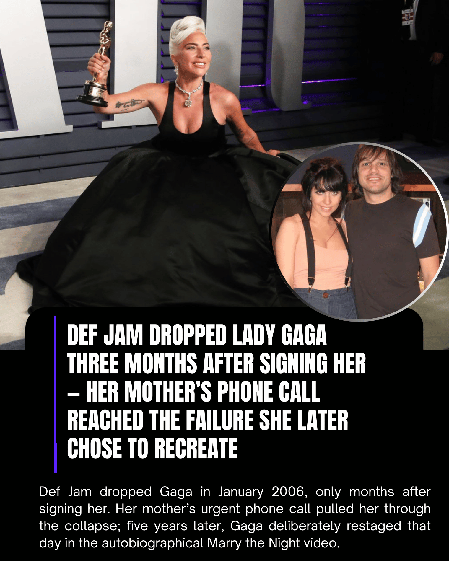 Def Jam Dropped Lady Gaga Three Months After Signing Her — Her Mother’s Phone Call Reached the Failure She Later Chose to Recreate.