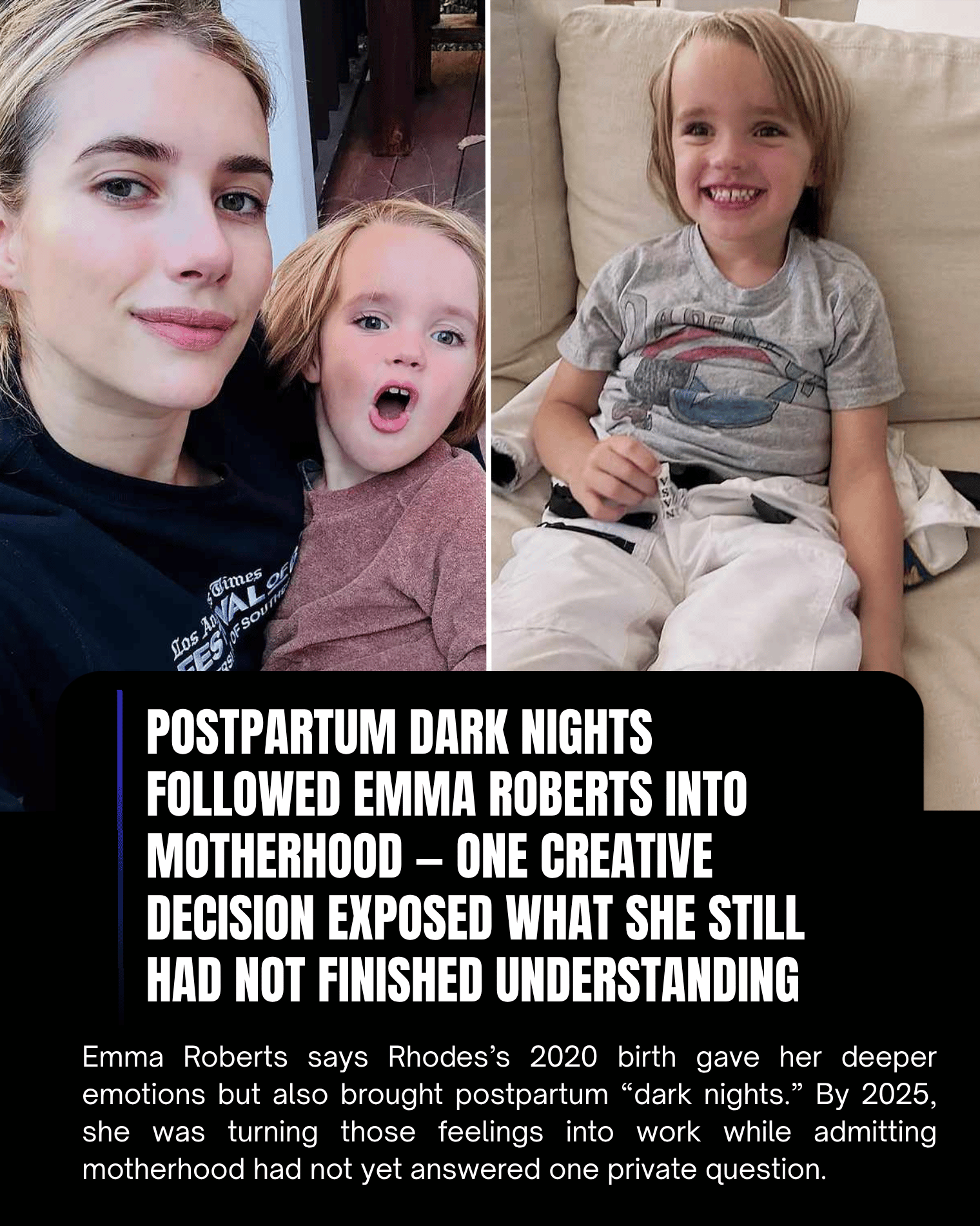 Postpartum Dark Nights Followed Emma Roberts Into Motherhood — One Creative Decision Exposed What She Still Had Not Finished Understanding
