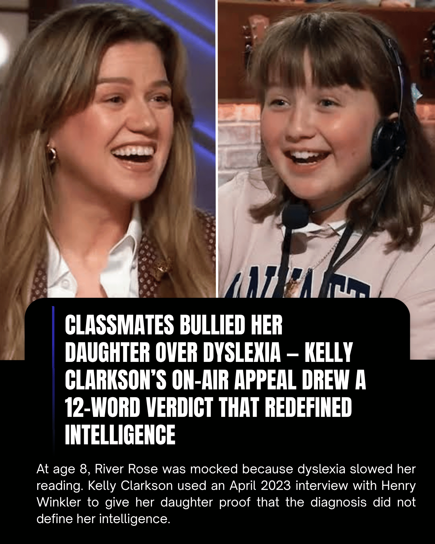 Classmates Bullied Her Daughter Over Dyslexia — Kelly Clarkson’s On-Air Appeal Drew a 12-Word Verdict That Redefined Intelligence