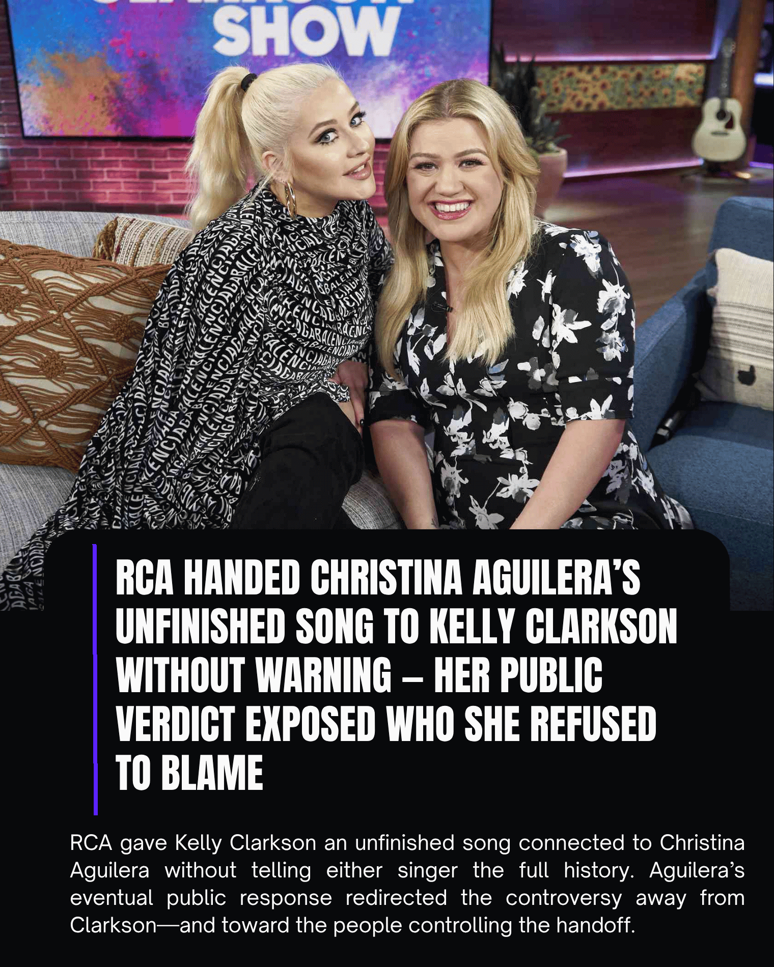 RCA Handed Christina Aguilera’s Unfinished Song to Kelly Clarkson Without Warning — Her Public Verdict Exposed Who She Refused to Blame