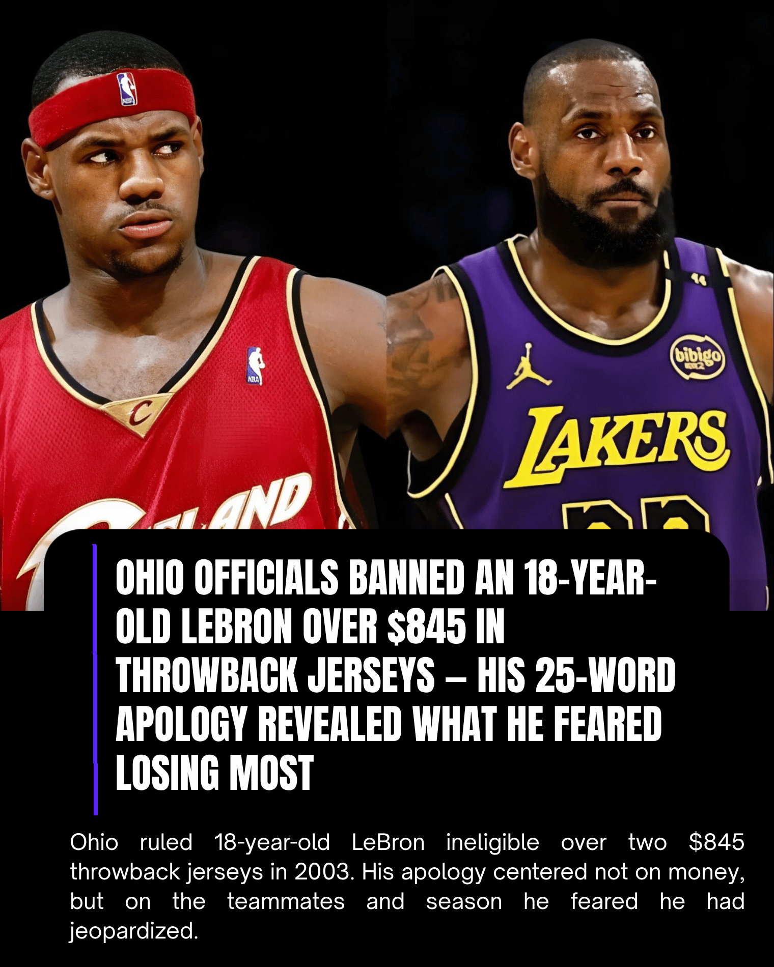 Ohio Officials Banned an 18-Year-Old LeBron Over $845 in Throwback Jerseys — His 25-Word Apology Revealed What He Feared Losing Most