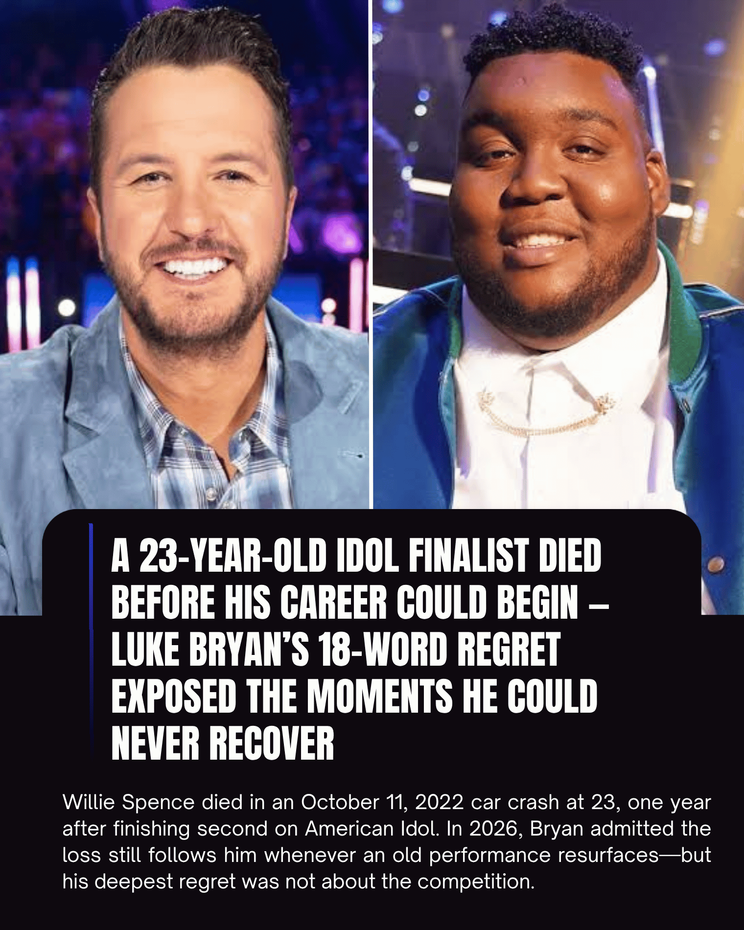 A 23-Year-Old Idol Finalist Died Before His Career Could Begin — Luke Bryan’s 18-Word Regret Exposed the Moments He Could Never Recover