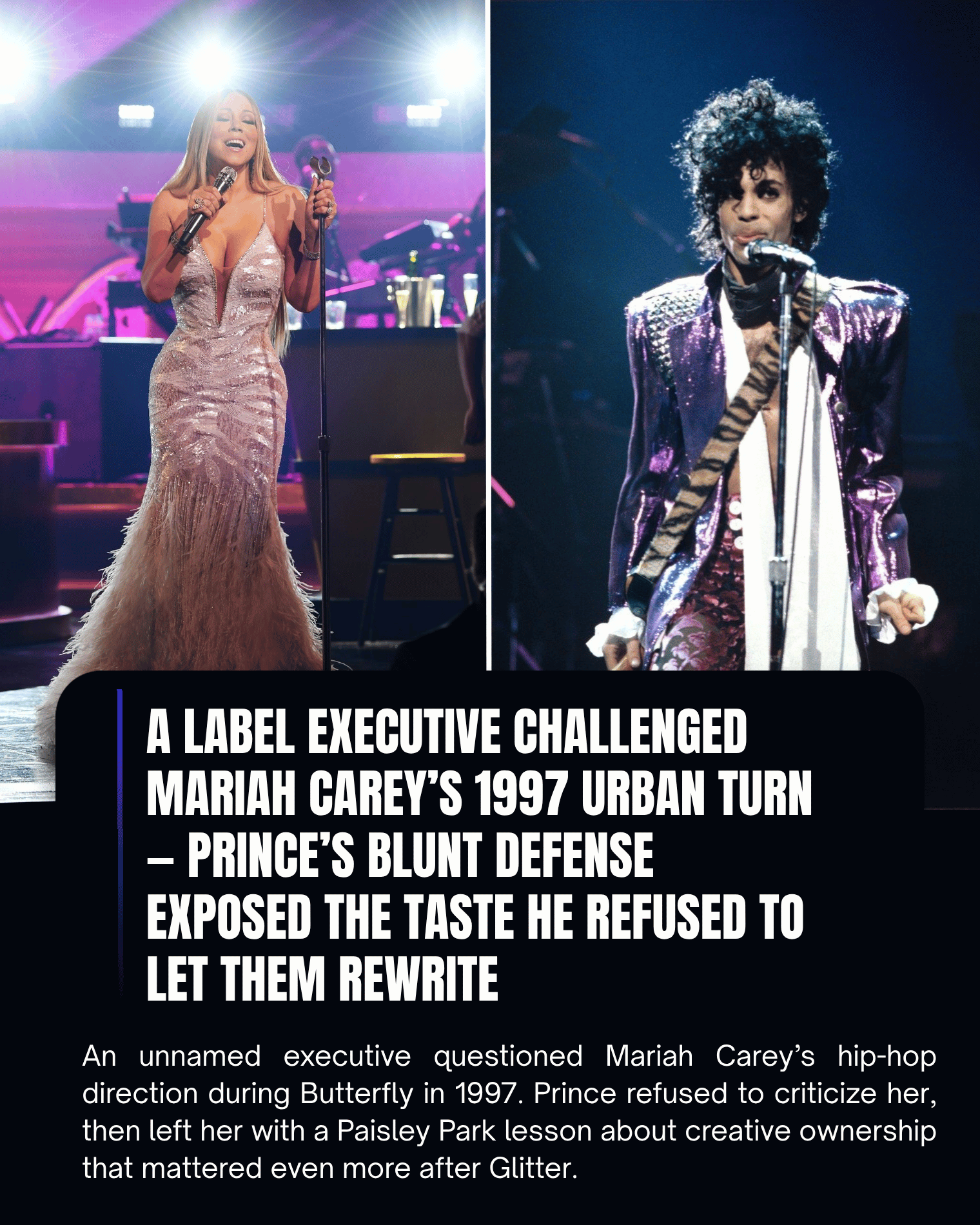 A Label Executive Challenged Mariah Carey’s 1997 Urban Turn — Prince’s Blunt Defense Exposed the Taste He Refused to Let Them Rewrite