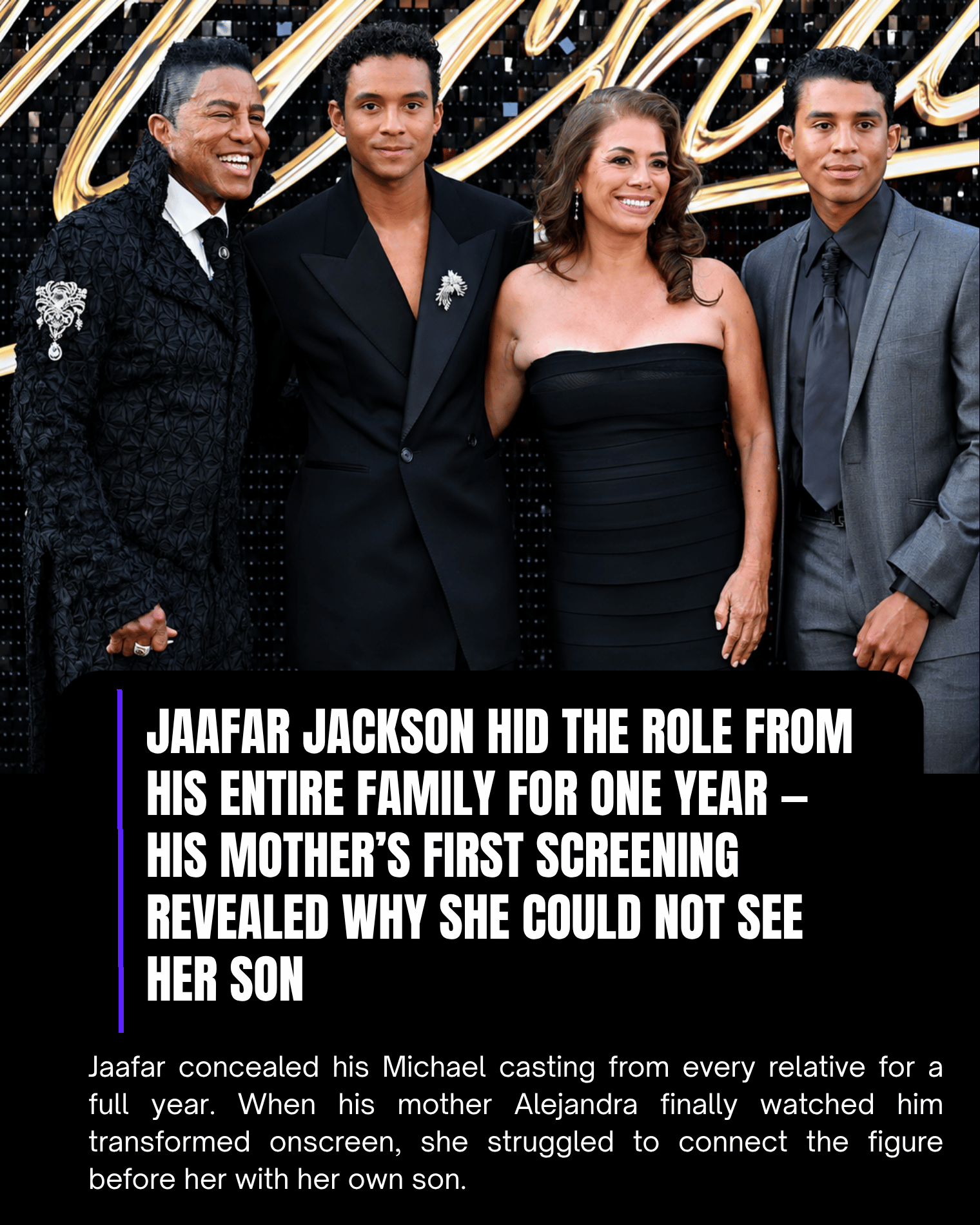 Jaafar Jackson Hid the Role From His Entire Family for One Year — His Mother’s First Screening Revealed Why She Could Not See Her Son.