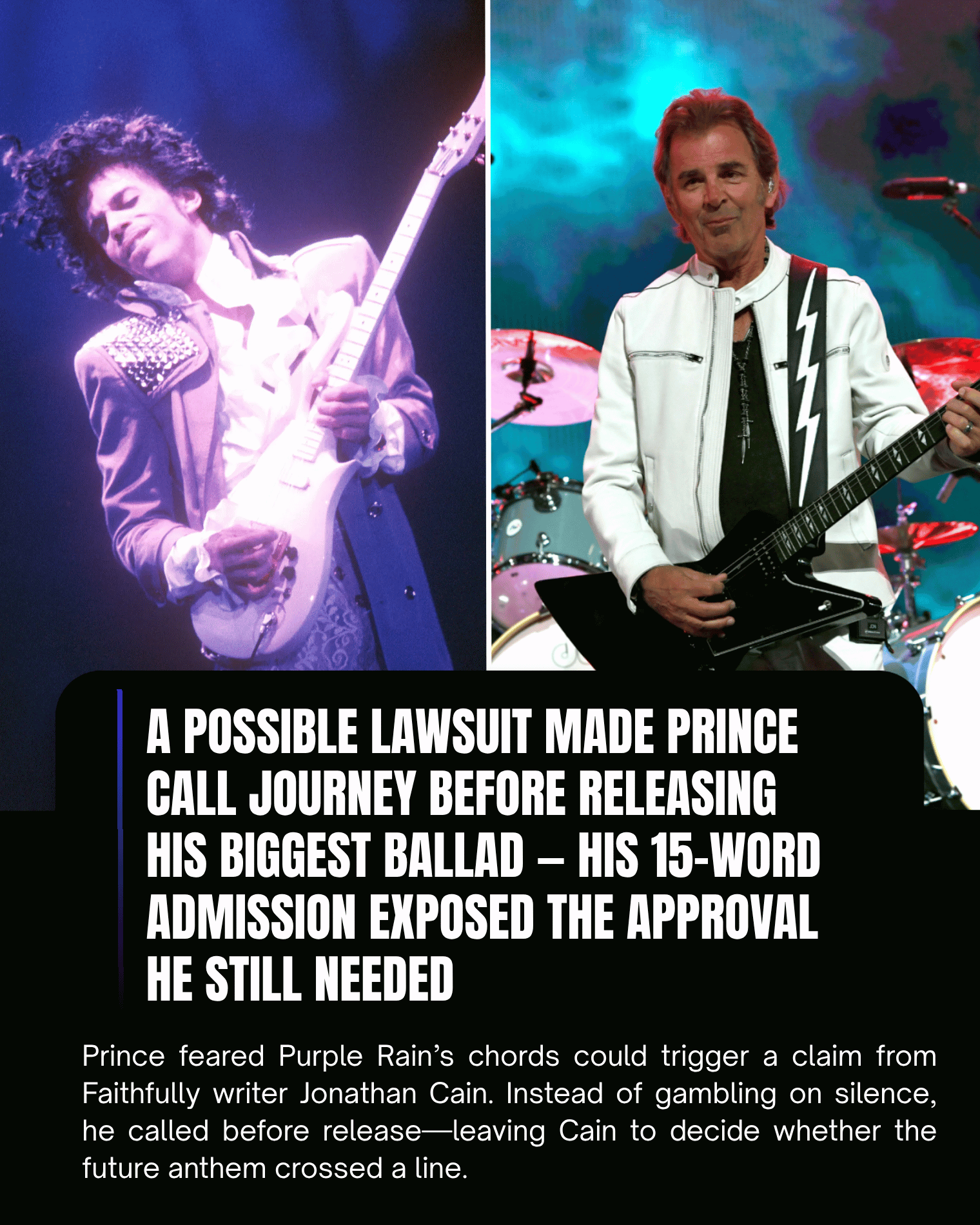 A Possible Lawsuit Made Prince Call Journey Before Releasing His Biggest Ballad — His 15-Word Admission Exposed the Approval He Still Needed