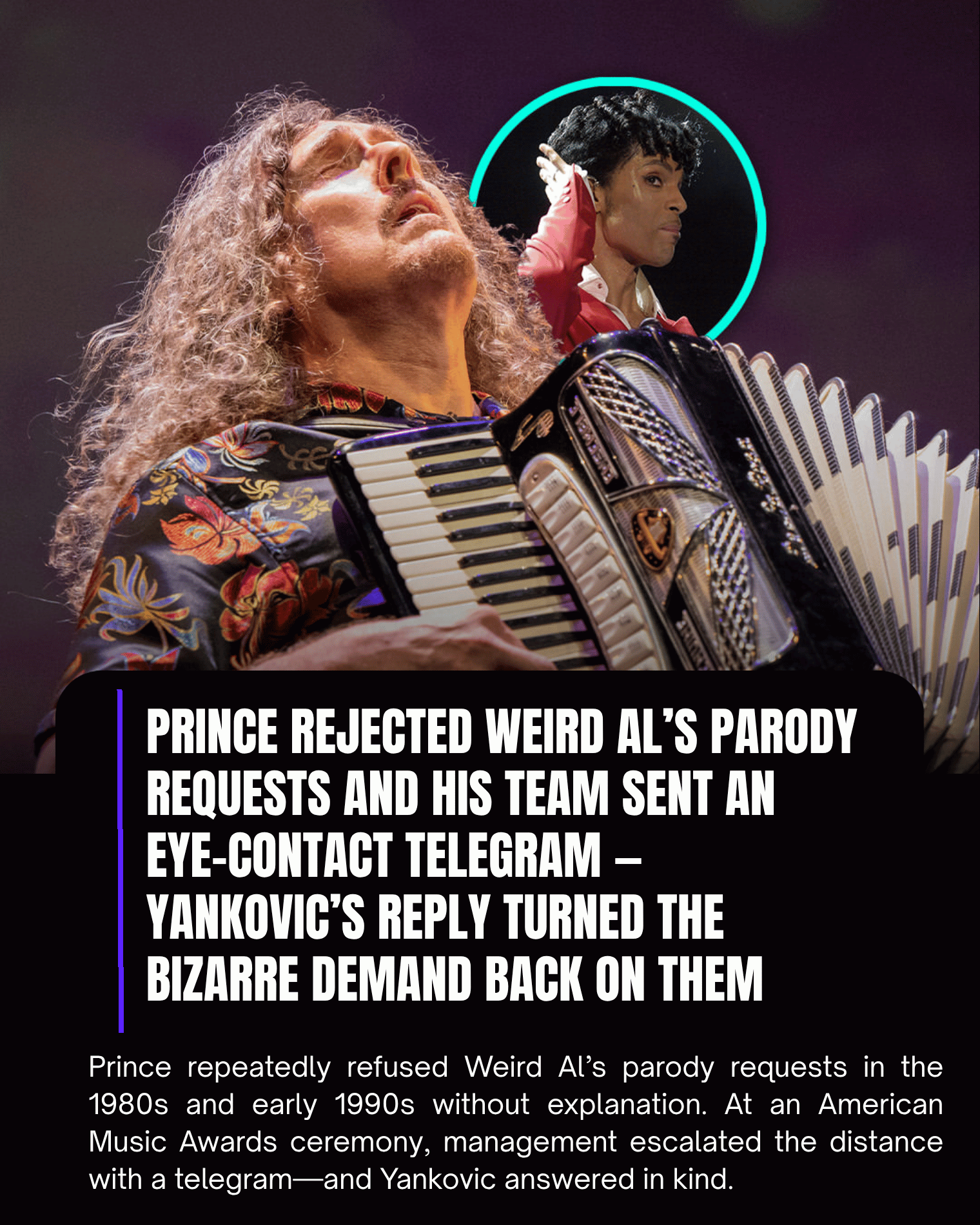 Prince Rejected Weird Al’s Parody Requests and His Team Sent an Eye-Contact Telegram — Yankovic’s Reply Turned the Bizarre Demand Back on Them