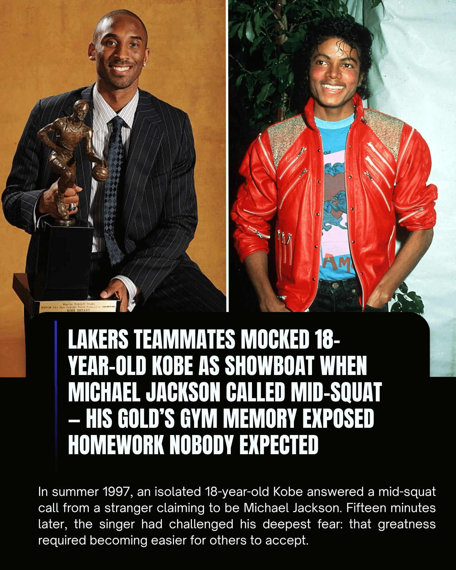 Lakers Teammates Mocked 18-Year-Old Kobe as Showboat When Michael Jackson Called Mid-Squat — His Gold’s Gym Memory Exposed Homework Nobody Expected