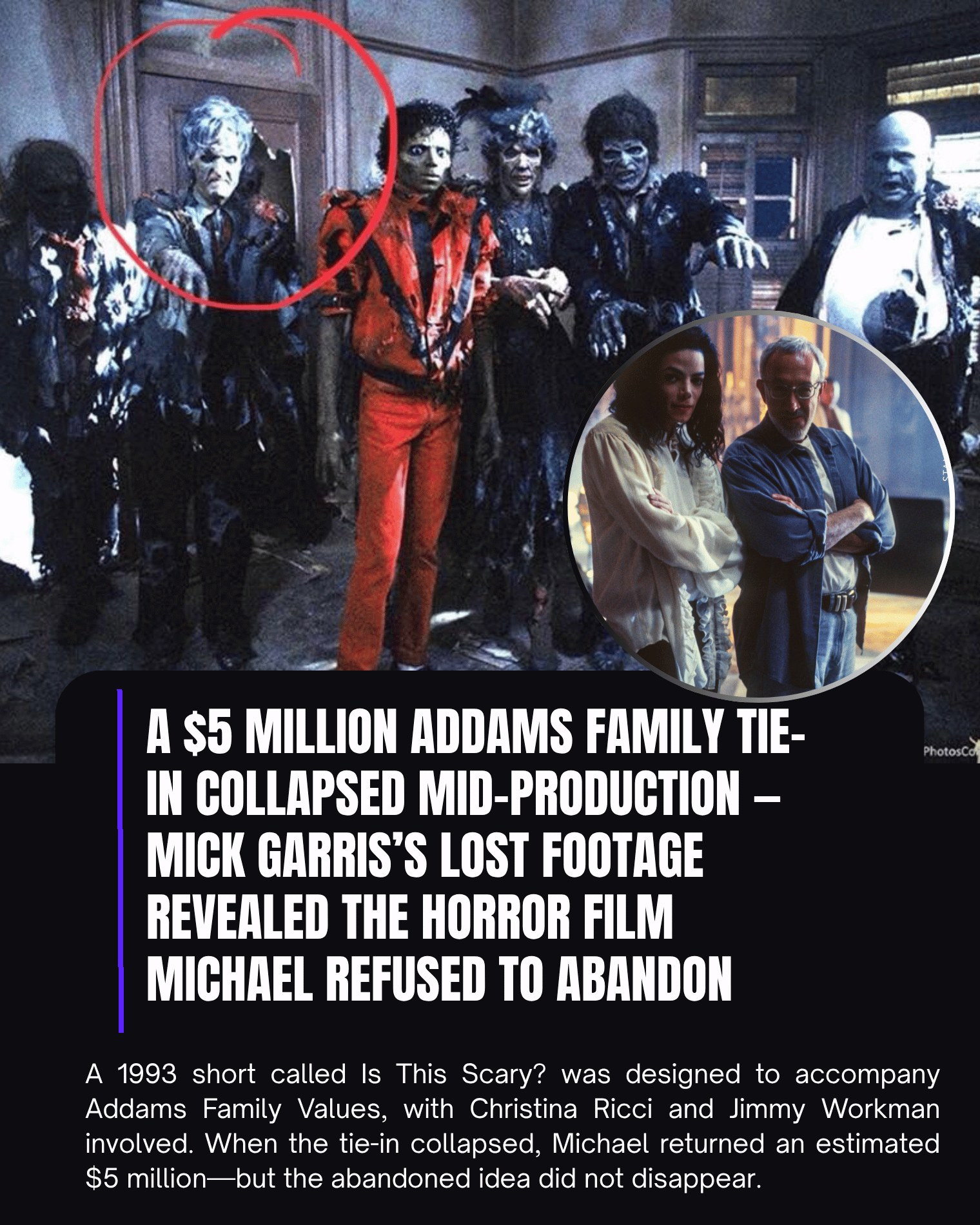 A $5 Million Addams Family Tie-In Collapsed Mid-Production — Mick Garris’s Lost Footage Revealed the Horror Film Michael Refused to Abandon