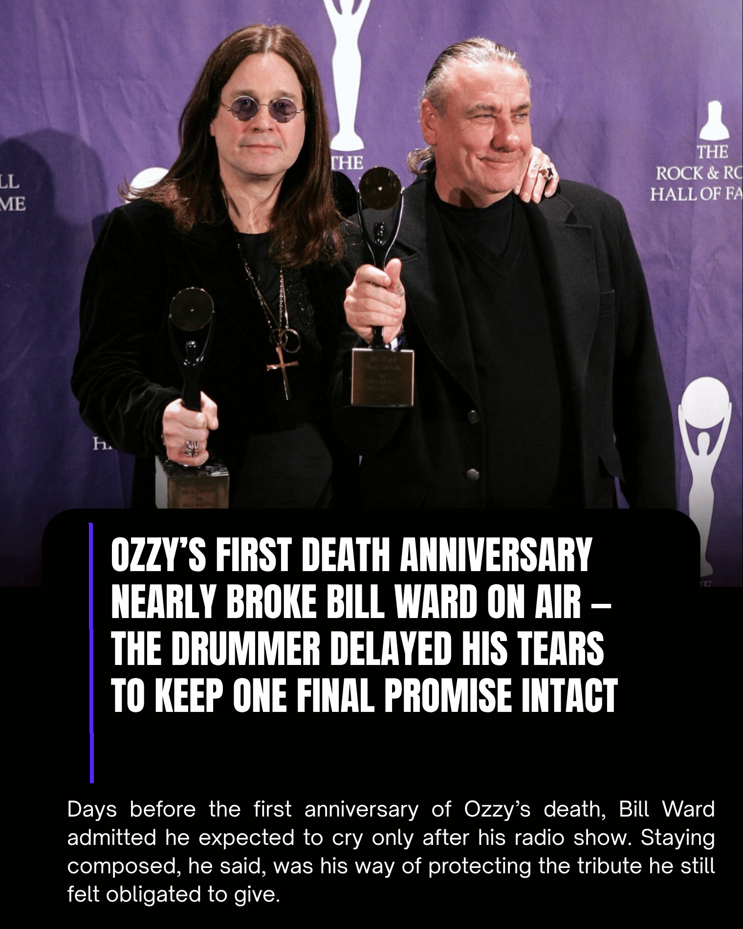 Ozzy’s First Death Anniversary Nearly Broke Bill Ward on Air — The Drummer Delayed His Tears to Keep One Final Promise Intact