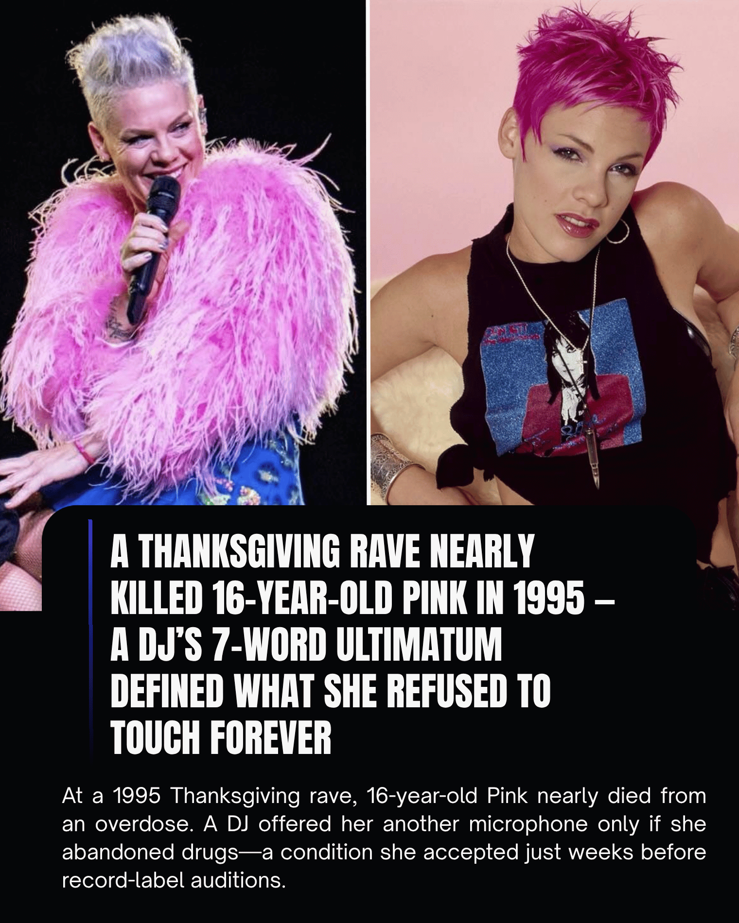 A Thanksgiving Rave Nearly Killed 16-Year-Old Pink in 1995 — A DJ’s 7-Word Ultimatum Defined What She Refused to Touch Forever