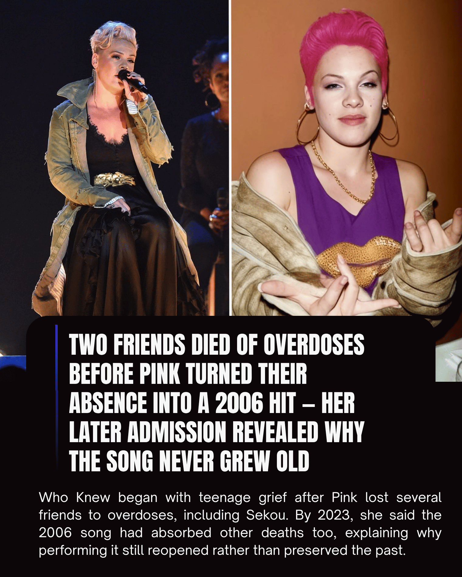 Two Friends Died of Overdoses Before Pink Turned Their Absence Into a 2006 Hit — Her Later Admission Revealed Why the Song Never Grew Old