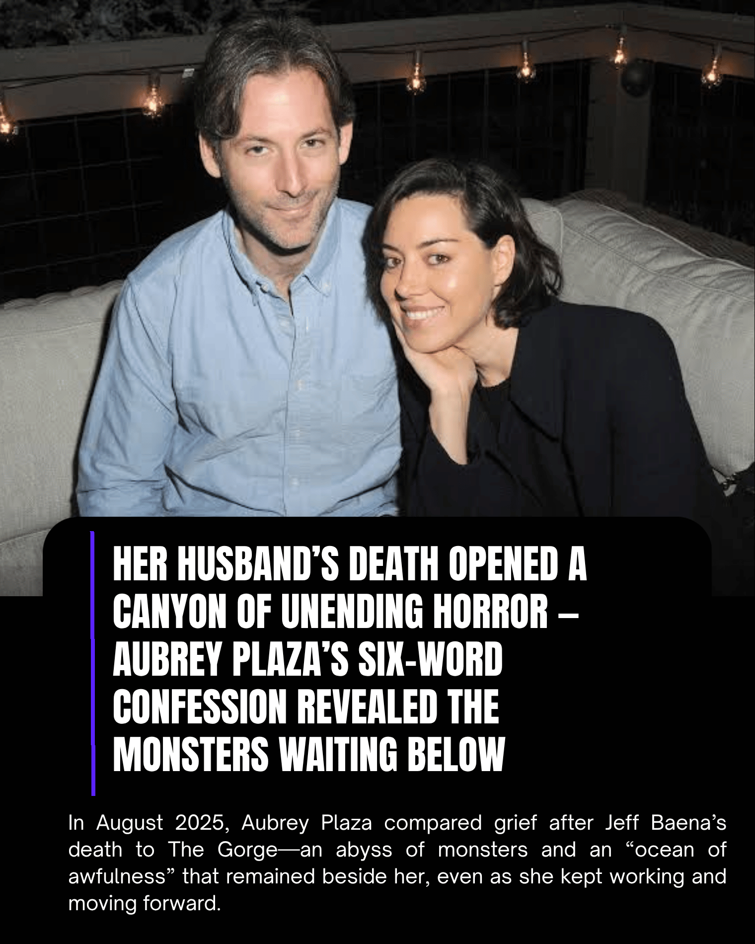 Her Husband’s Death Opened a Canyon of Unending Horror — Aubrey Plaza’s Six-Word Confession Revealed the Monsters Waiting Below