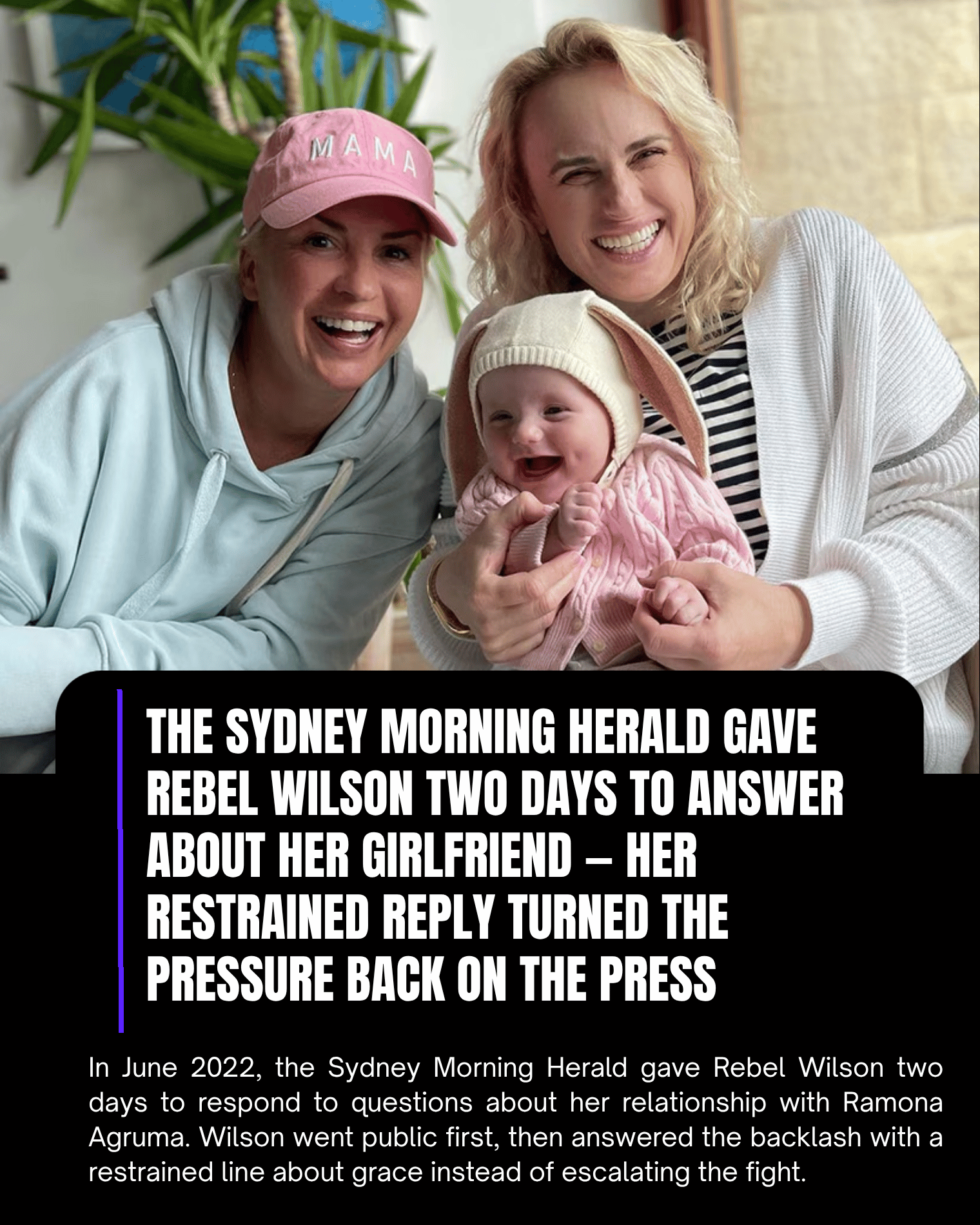 The Sydney Morning Herald gave Rebel Wilson two days to answer about her girlfriend — her restrained reply turned the pressure back on the press