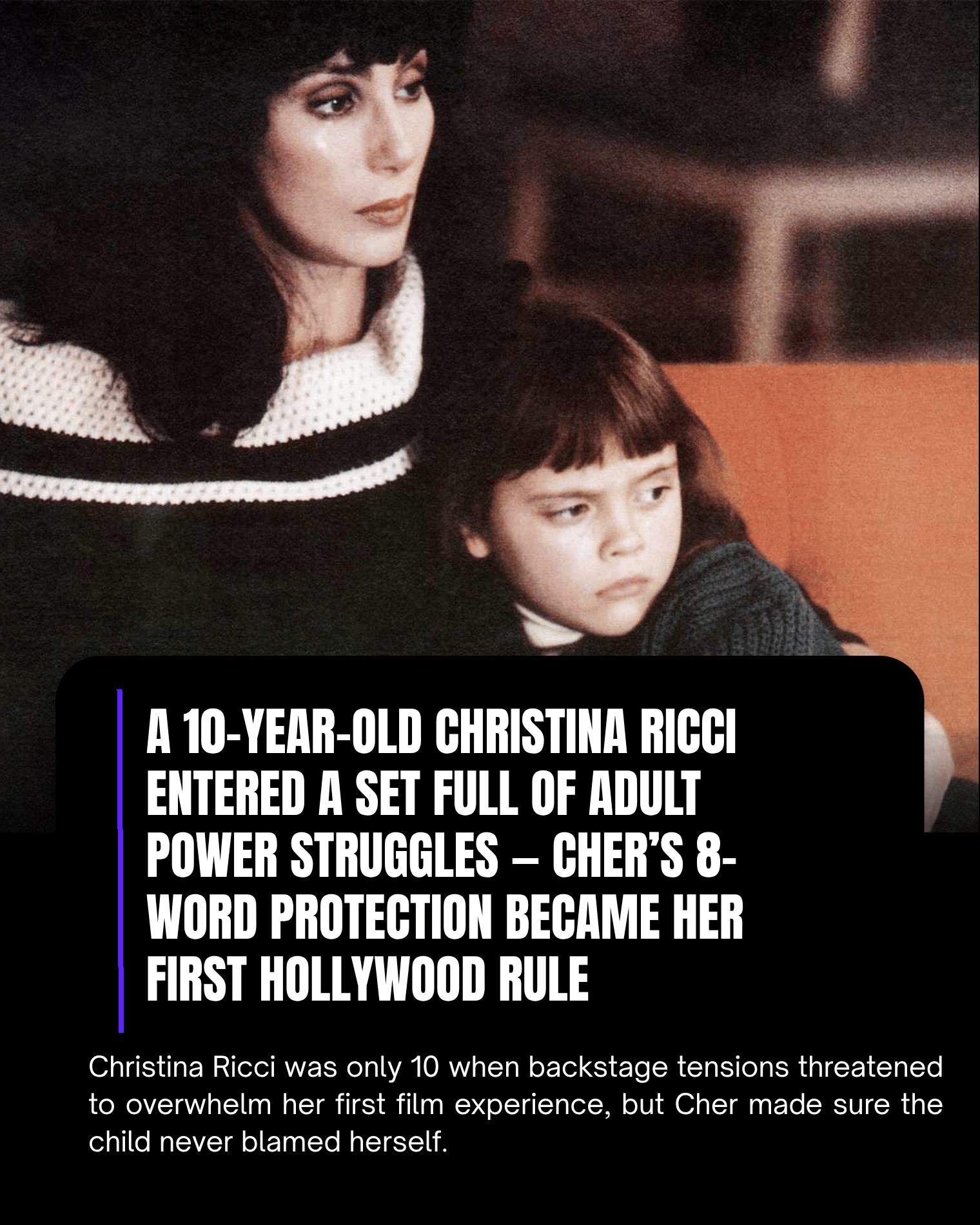A 10-Year-Old Christina Ricci Entered a Set Full of Adult Power Struggles — Cher’s 8-Word Protection Became Her First Hollywood Rule