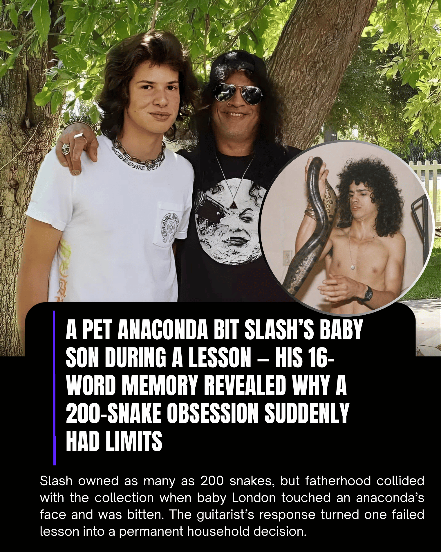 A Pet Anaconda Bit Slash’s Baby Son During a Lesson — His 16-Word Memory Revealed Why a 200-Snake Obsession Suddenly Had Limits
