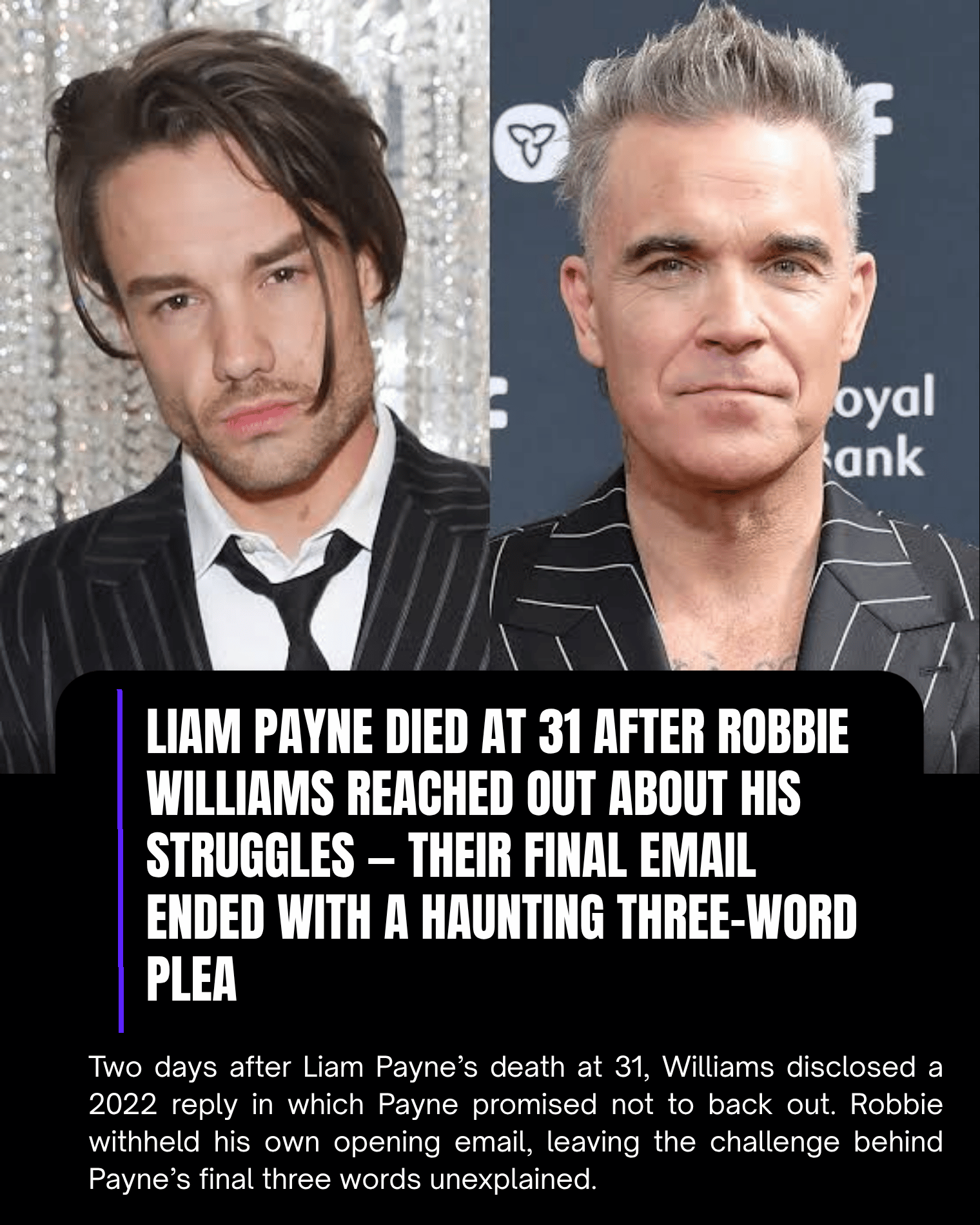 Liam Payne Died at 31 After Robbie Williams Reached Out About His Struggles — Their Final Email Ended With a Haunting Three-Word Plea