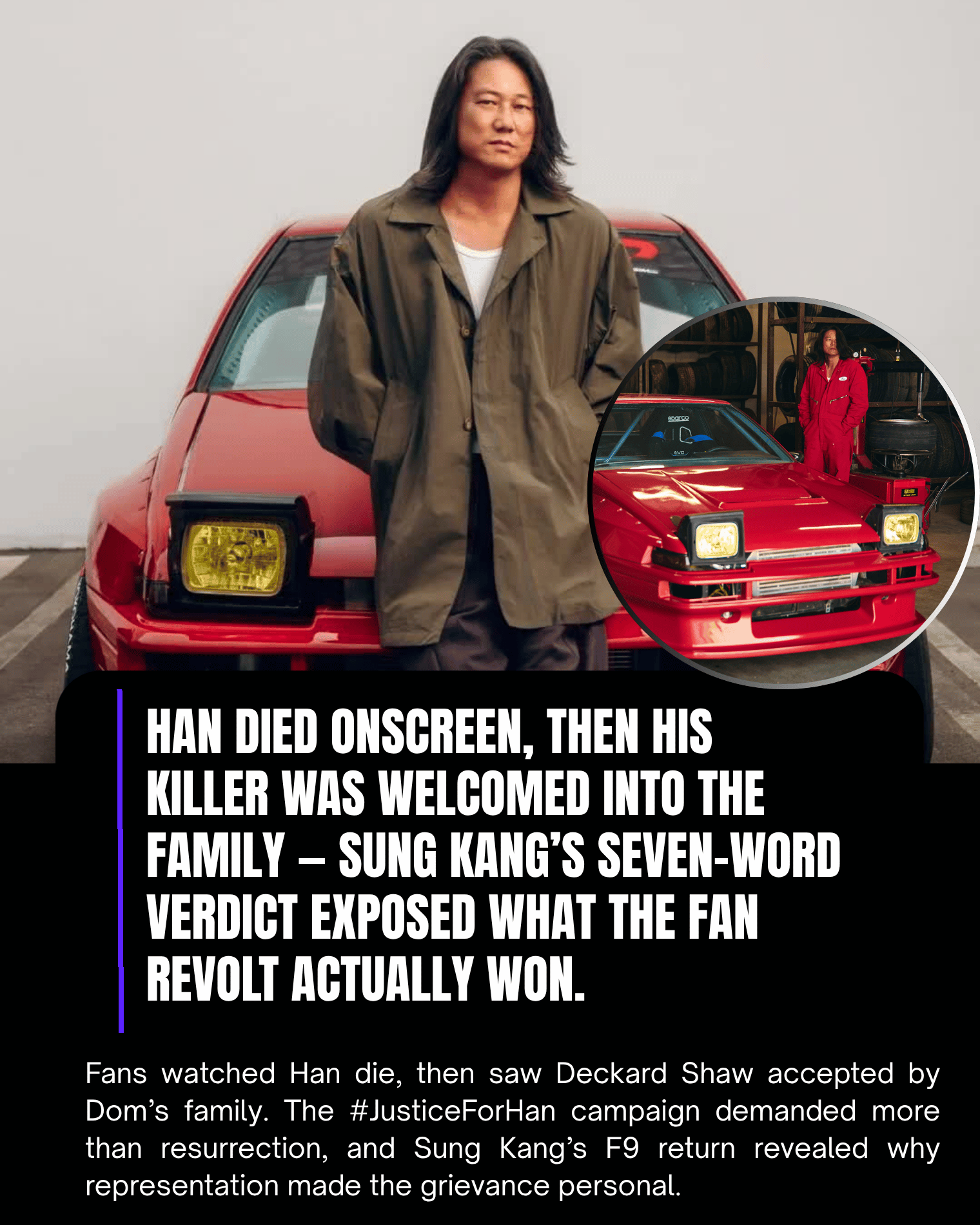 Han Died Onscreen, Then His Killer Was Welcomed Into the Family — Sung Kang’s Seven-Word Verdict Exposed What the Fan Revolt Actually Won
